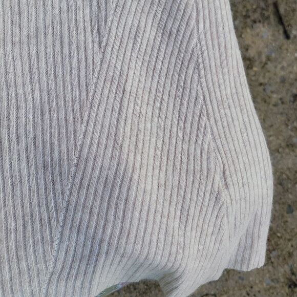 Cynthia Rowley wool cashmere open ribbed cardigan shawl color cream classic sz M - Picture 10 of 11